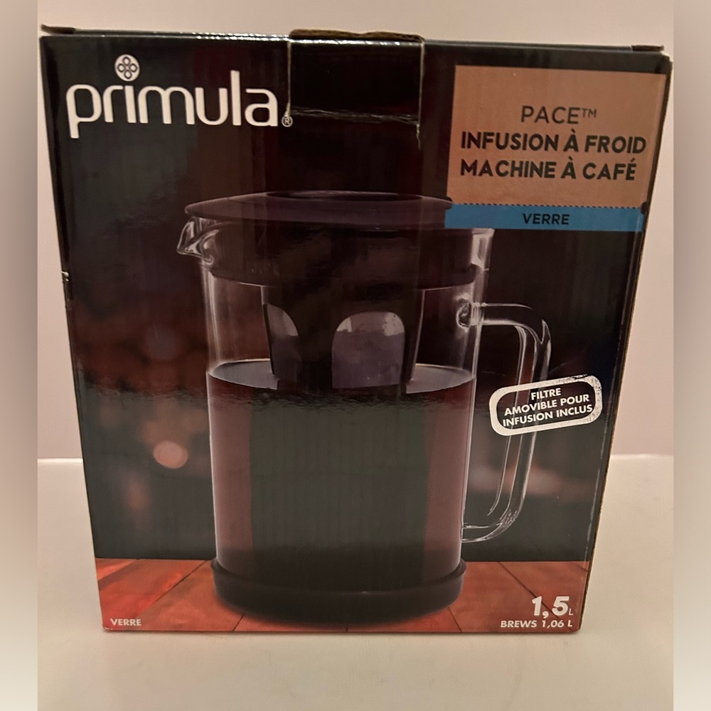 Primula Pace Cold Brew Iced Coffee Maker with Durable Glass Pitche 1.6 Qt, Black